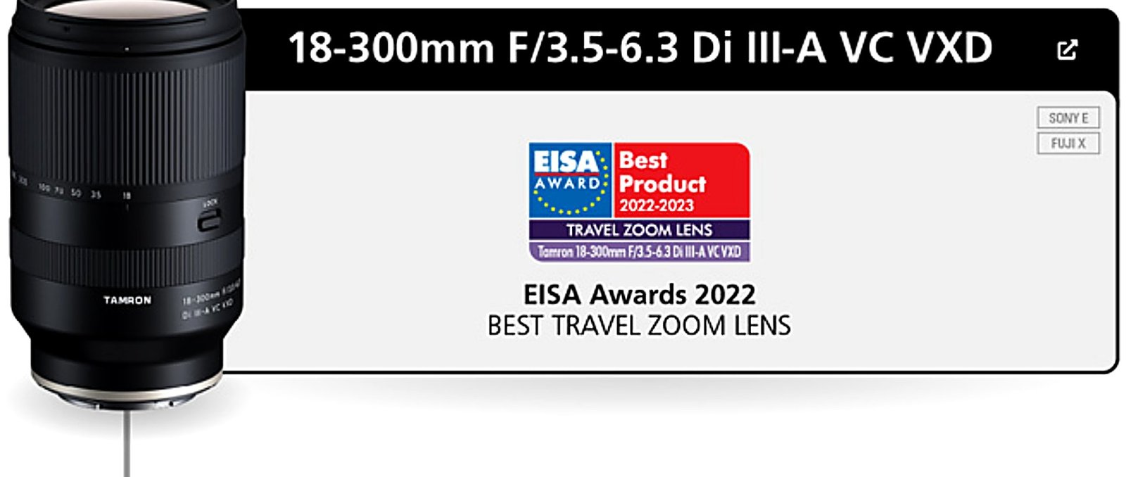 Tamron 18-300mm F/3.5-6.3 Di III-A VC VXD award