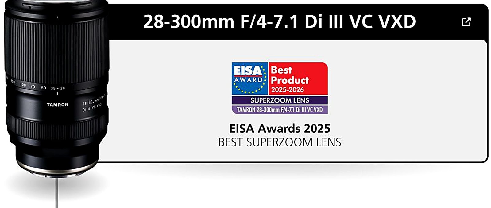 Tamron 28-300mm F/4-7.1 Di III VC VXD award