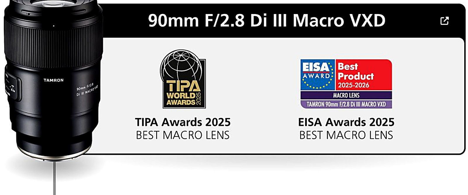 Tamron 90mm F/2.8 Di III Macro VXD award