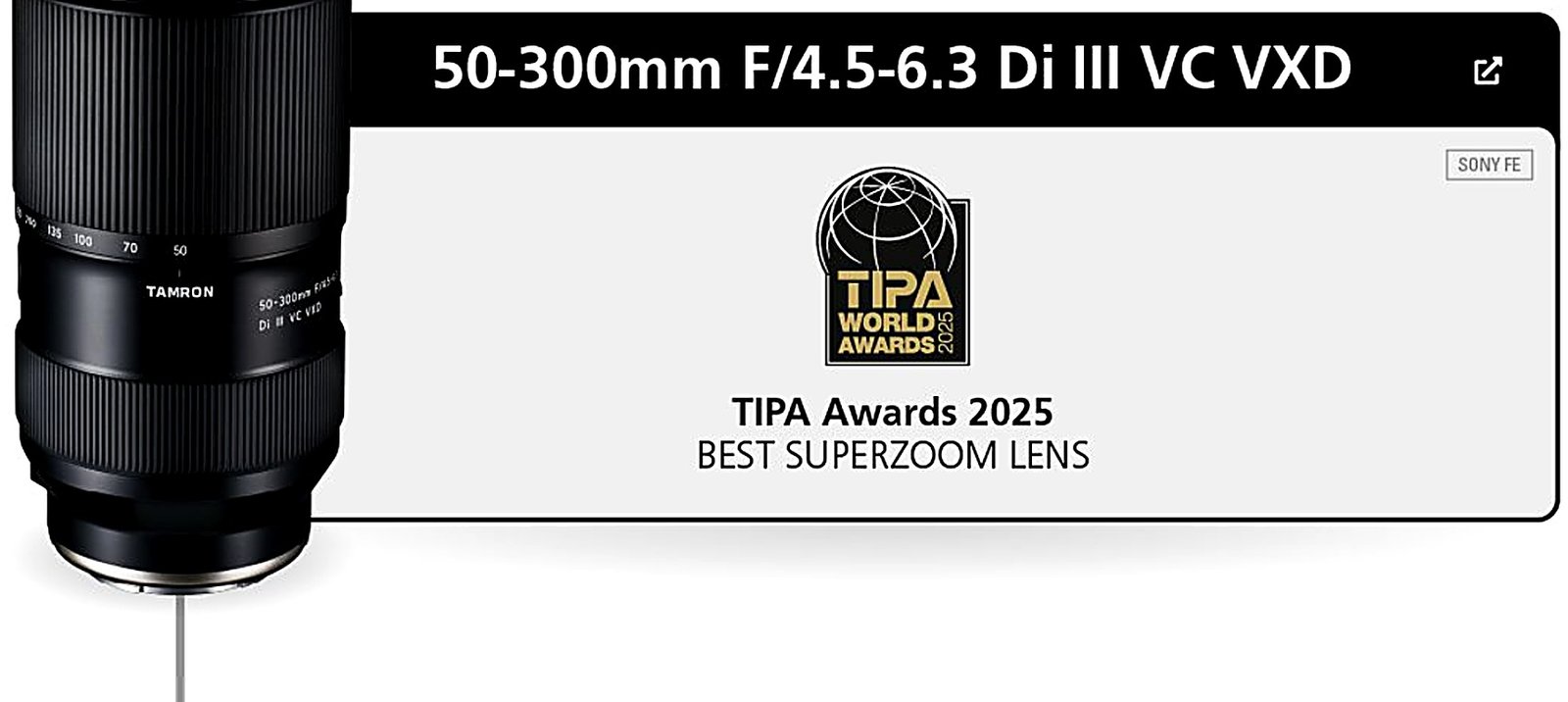 Tamron 50-300mm F/4.5-6.3 Di III VC VXD award