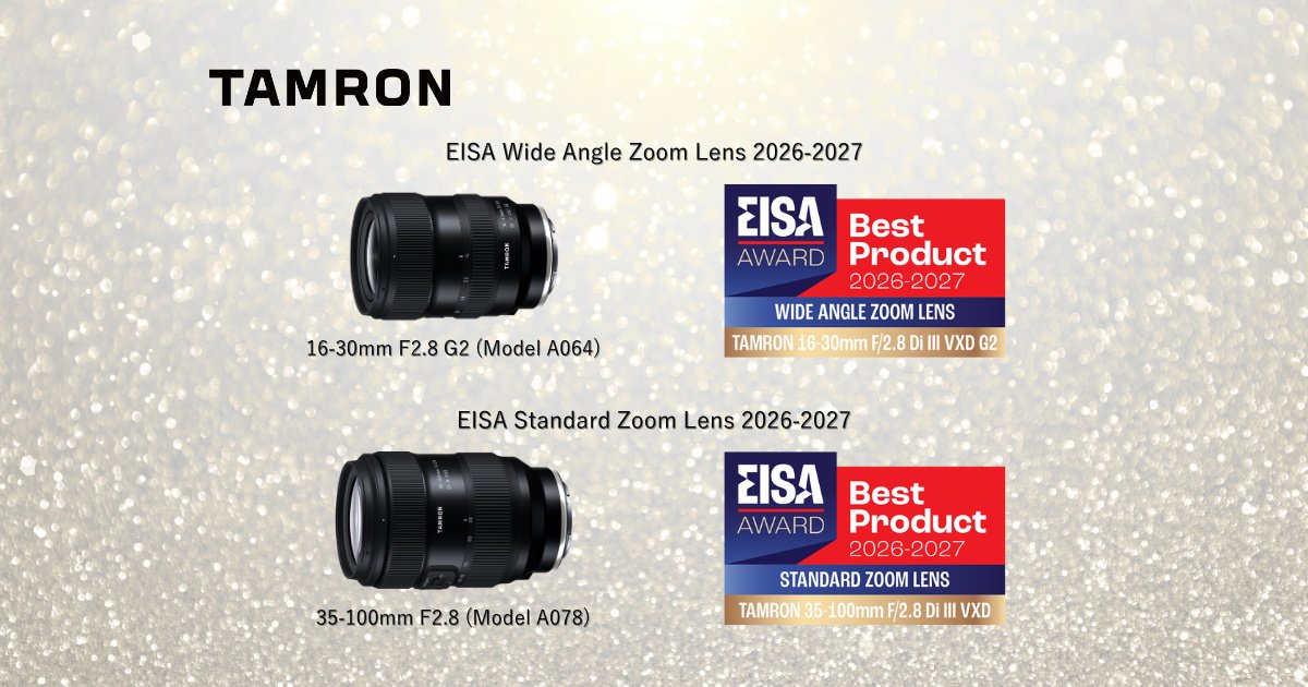 Tamron 16-30mm F/2.8 Di III VXD G2 & 35-100mm F/2.8 Di III VXD award